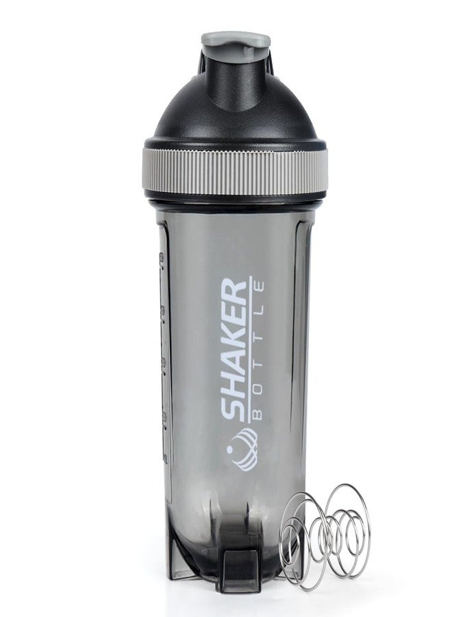 XTK Shaker Bottle Clear Protein Shaker Cup with Mixing Ball 16OZ Leak-Proof Extra-Durable Gym Bottle for Work Out,Shaker for Protein Power Shakes,Handle Portable,Curved Bottom,BPA Free(Black) - Image 1